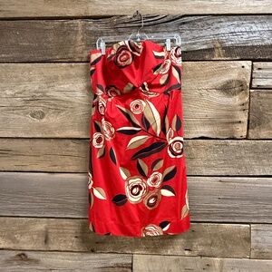 NWT New York and Company red floral dress with detachable strap, Size 16